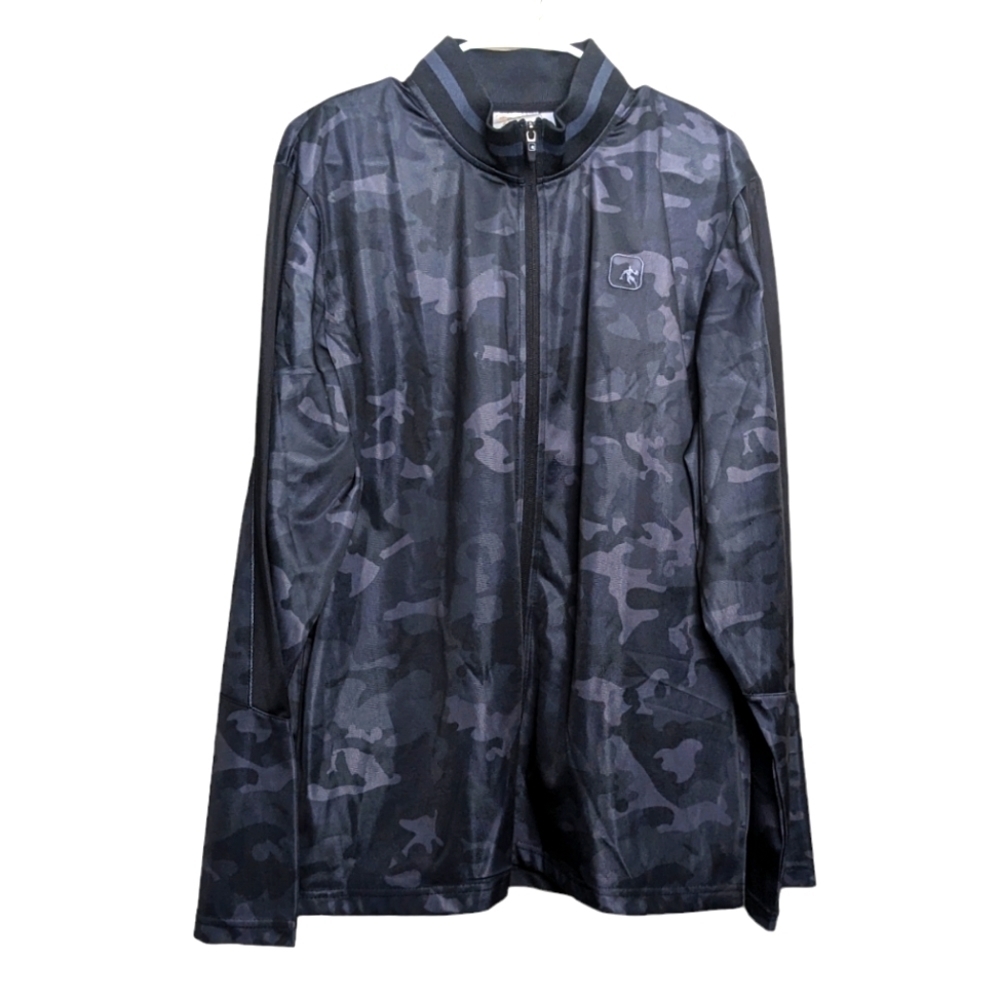And1 Basketball Jacket Black Gray Camouflage Men's Large Sports Collar Zipper